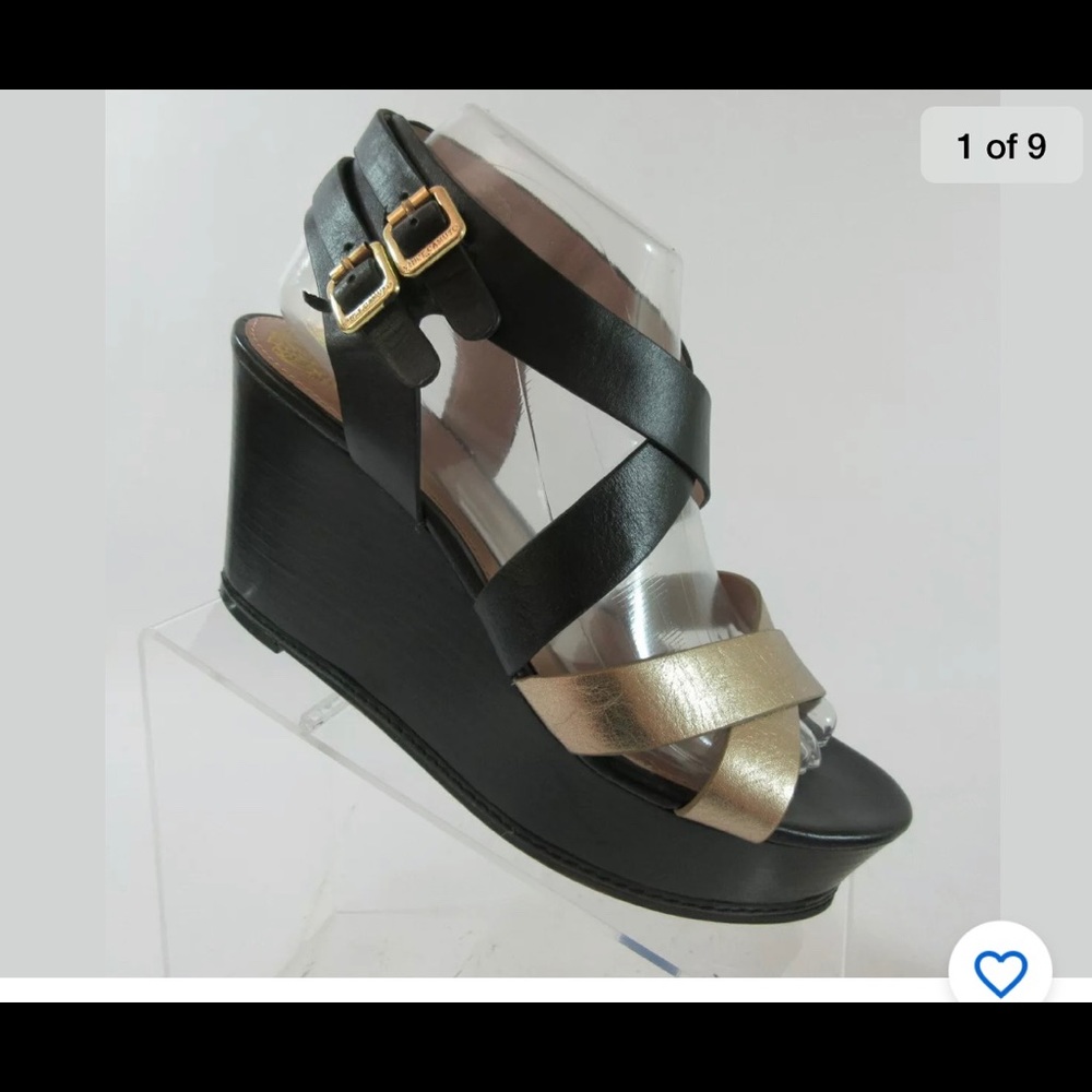 Vince Camuto Giada Leather Platform Wedge Sandals